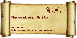 Mayersberg Anita névjegykártya